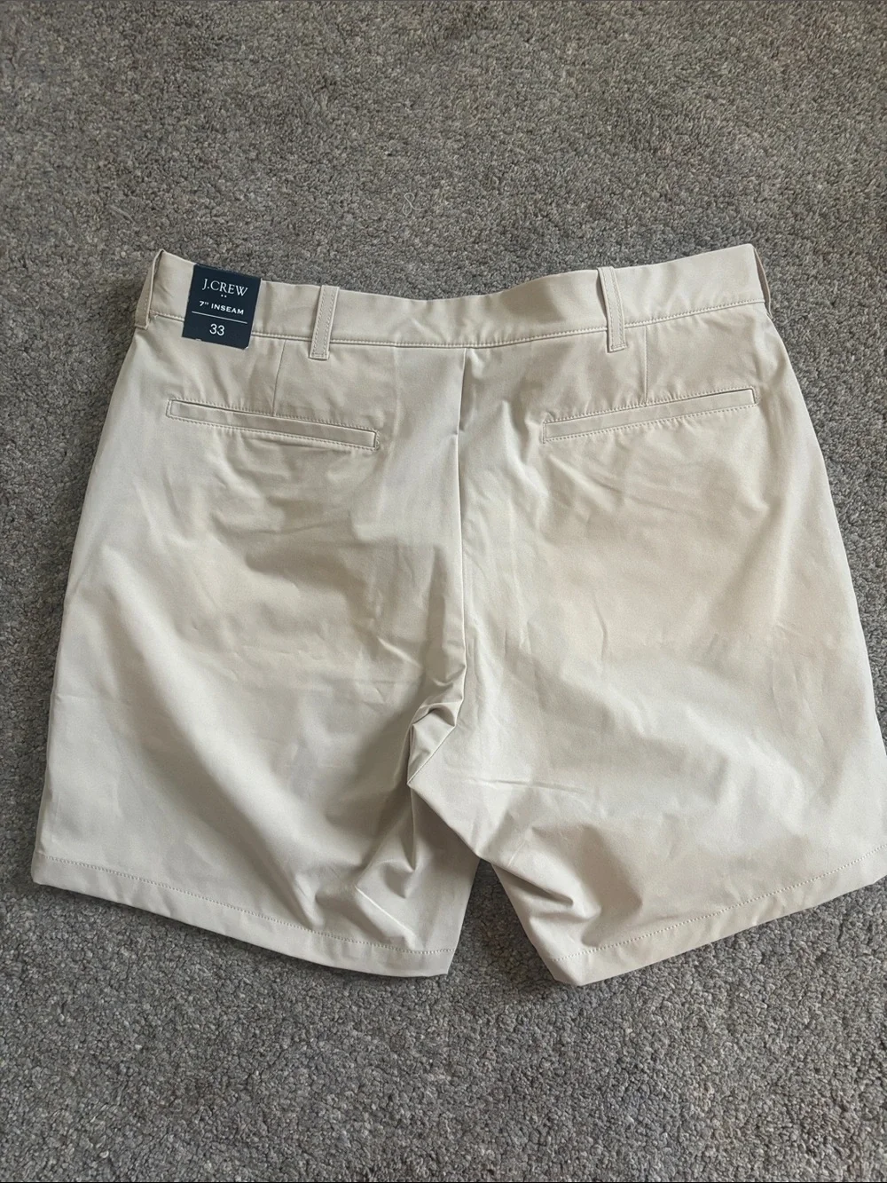 J. Crew Men's Flat-Front Shorts in Light Cream
